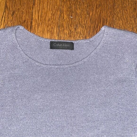 calvin klein collection sweater top 90% cashmere 10% lycra lavender shirt - Picture 2 of 7